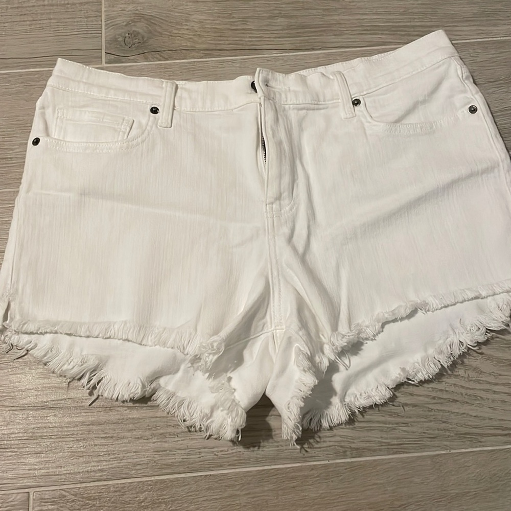 pistola White Frayed Hem Jean Shorts